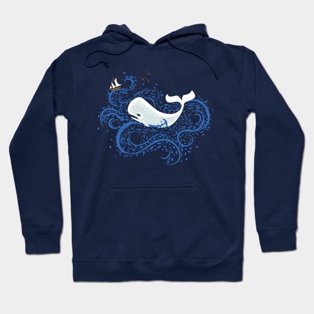 Great White Whale Hoodie by katiestack.art